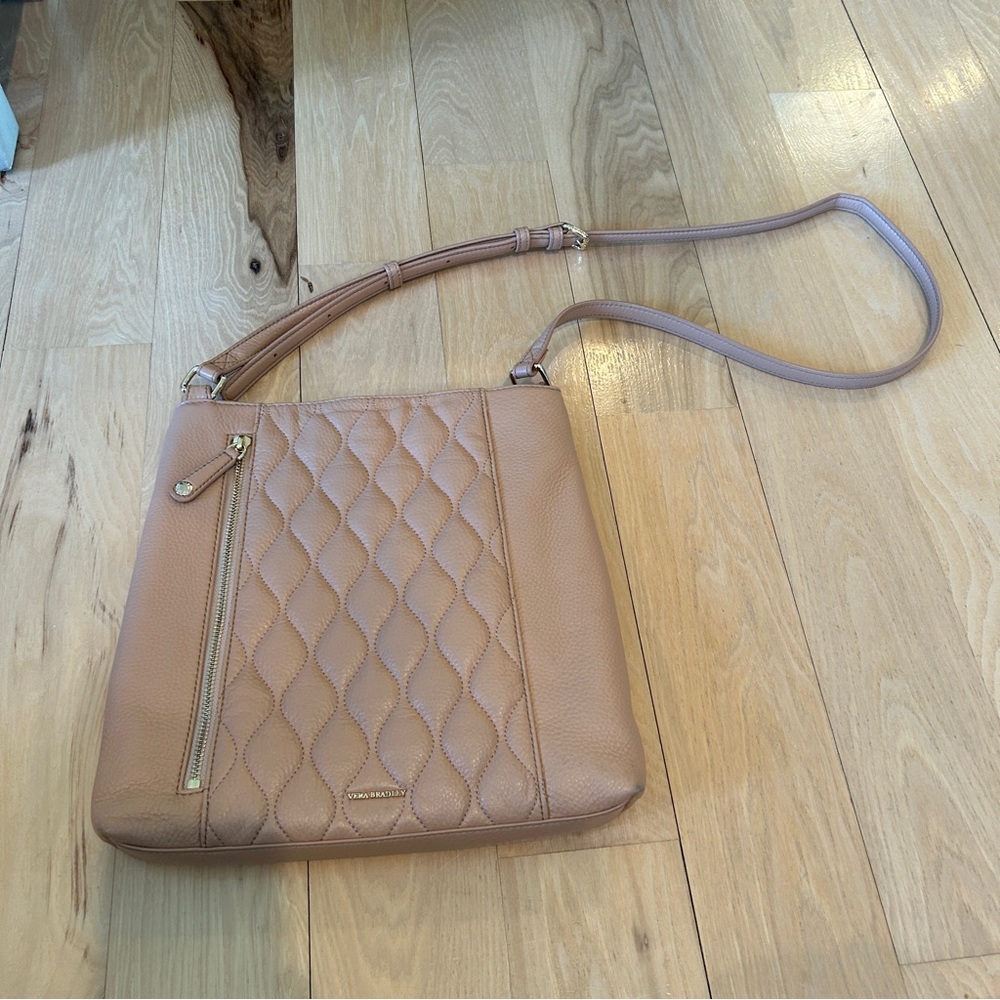 Vera Bradley Quilted Crossbody Bag in Light Tan